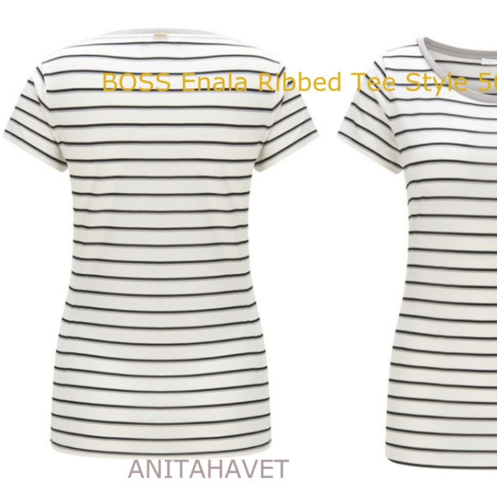 BOSS Enala Ribbed Tee - Picture 6 of 8